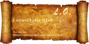 Lazavitzky Olaf névjegykártya